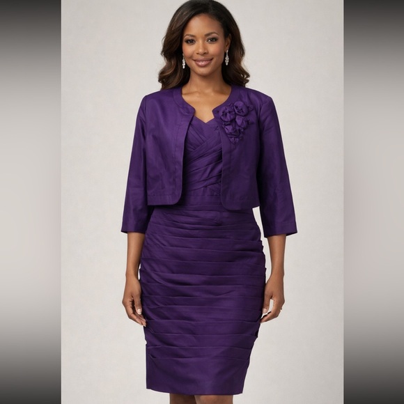 Adrianna Papell Rich Purple Dress with Jacket
